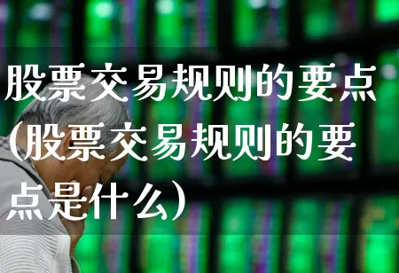 股票交易规则的要点(股票交易规则的要点是什么)_https://www.haiwangdasha.com_北交所_第1张