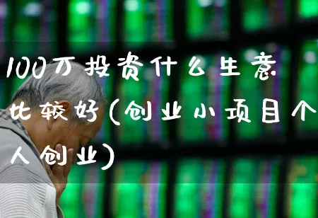 100万投资什么生意比较好(创业小项目个人创业)_https://www.haiwangdasha.com_创业板_第1张