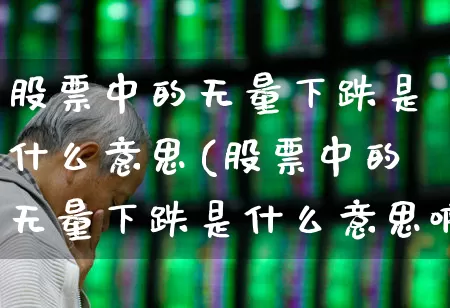 股票中的无量下跌是什么意思(股票中的无量下跌是什么意思啊)_https://www.haiwangdasha.com_上交所_第1张