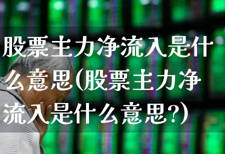 股票主力净流入是什么意思(股票主力净流入是什么意思?)_https://www.haiwangdasha.com_深交所_第1张