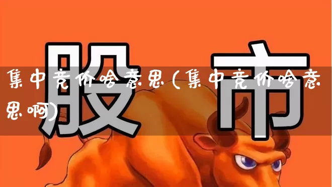 集中竞价啥意思(集中竞价啥意思啊)_https://www.haiwangdasha.com_北交所_第1张