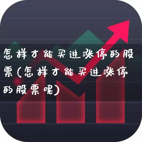 怎样才能买进涨停的股票(怎样才能买进涨停的股票呢)_https://www.haiwangdasha.com_深交所_第1张