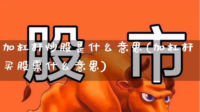 加杠杆炒股是什么意思(加杠杆买股票什么意思)_https://www.haiwangdasha.com_科创板_第1张