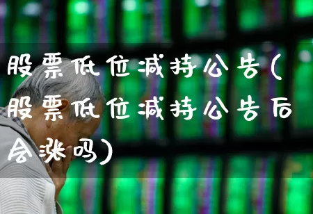 股票低位减持公告(股票低位减持公告后会涨吗)_https://www.haiwangdasha.com_北交所_第1张