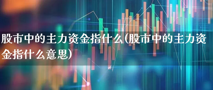 股市中的主力资金指什么(股市中的主力资金指什么意思)_https://www.haiwangdasha.com_上交所_第1张
