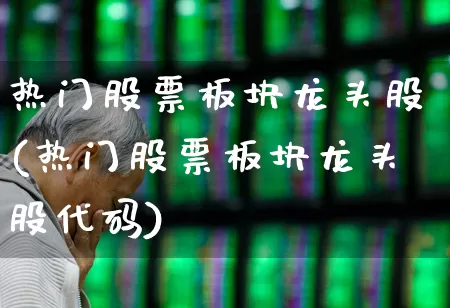 热门股票板块龙头股(热门股票板块龙头股代码)_https://www.haiwangdasha.com_科创板_第1张