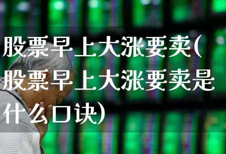 股票早上大涨要卖(股票早上大涨要卖是什么口诀)_https://www.haiwangdasha.com_创业板_第1张
