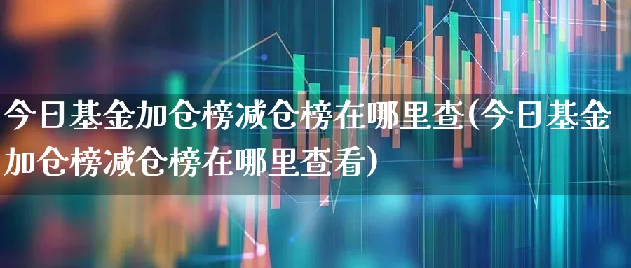 今日基金加仓榜减仓榜在哪里查(今日基金加仓榜减仓榜在哪里查看)_https://www.haiwangdasha.com_上交所_第1张