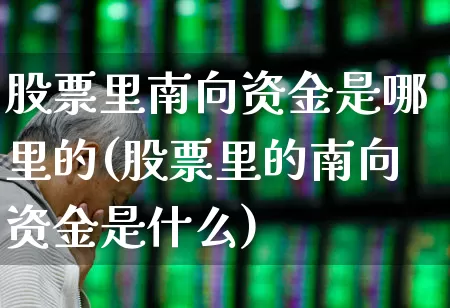 股票里南向资金是哪里的(股票里的南向资金是什么)_https://www.haiwangdasha.com_创业板_第1张